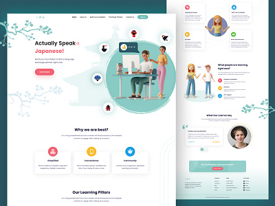 ICHIKARA - Learning Portal & Landing page Design child course design e learning education graphic design illustration interative design landing page online portal design responsive student ui uiux ux vector web app web design website