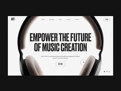 Web Design | Headphones 3d 3d model animation blender branding design headphones model music render typography ui ui design ux web wed design