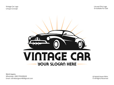 Vintage Car Logo, Classic Car Logo, Retro Car Logo Design auto detailing logo automobile logo automotive logo brand identity design branding car logo car logo sale car logo template car logo vector car repair logo classic car logo logo logo branding logo design logo sale old car logo retro car logo retro logo vintage car logo vintage logo