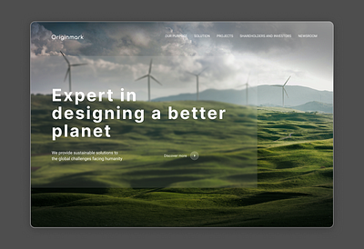 Originmark Green Tech - Website Concept animation branding concept design graphic design homepage ui ui design uiux visual web design
