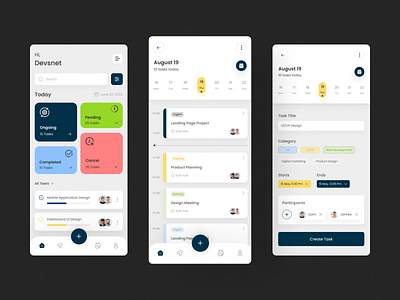 Task Management App app appdesign designinspiration designprocess designsolutions designthinking digitalproduct mobiledesign productdesign productivityapp task management app taskmanagement taskmanager ui uiuxdesign uiuxjobs userexperience userinterface visualdesign