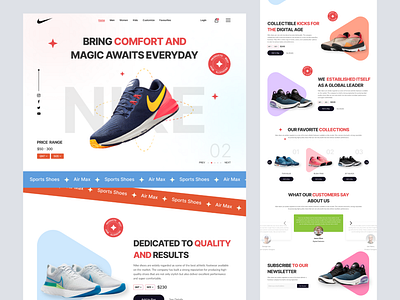 Shoes Website Design UI Concept app design branding design figma footwear website graphic design illustration landing page logo nike shoes shoes landing pahe shoes website ui ui design uiux