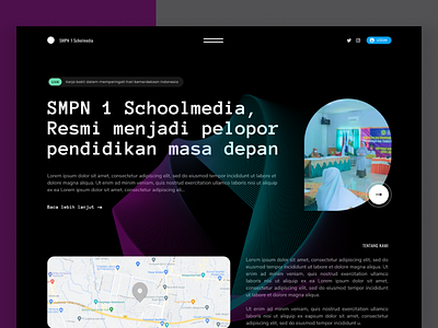 SMPN 1 Schoolmedia dark mode design landing page school ui ux