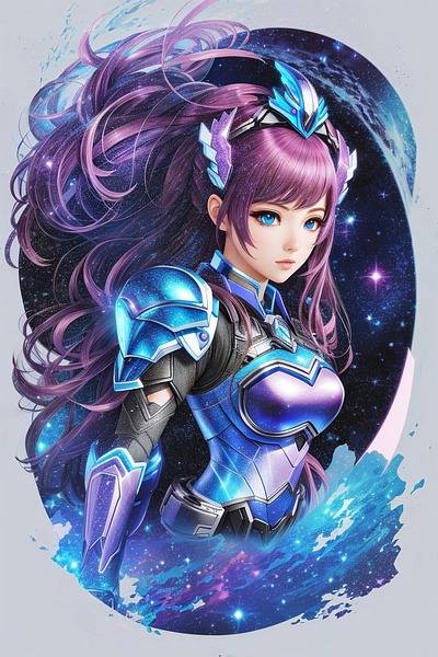 Andromeda Constellations: Celestial AI Anime Characters blue eyes