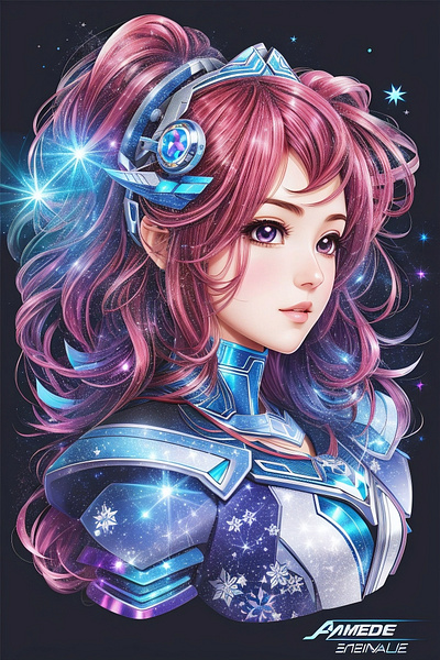 Andromeda Dreams: Captivating AI Anime Character Art blue eyes