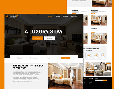 Landing Page - Luxury Hotel graphic design hotel ui ux webdesign