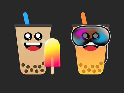 New stickers! 🧋 ar headset boba bubble tea ice cream popsicle sticker pack vision pro