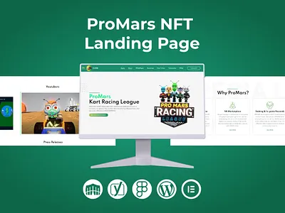 ProMars NFT Landing Page attractive website business website design graphic design illustration landing page responsive website ui web design website design