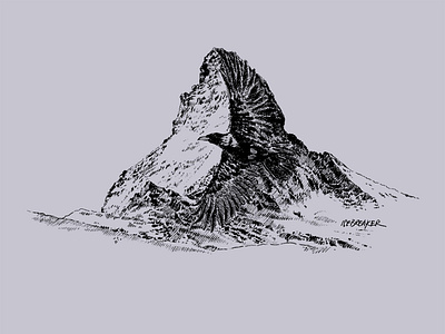 Spirit Guide fulmar graphic design illustration matterhorn mountains tee tee shirt