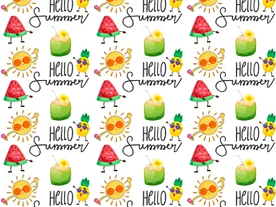 Summer Pattern Background background cute summer pattern floral graphic design illustration pattern seamless pattern summer