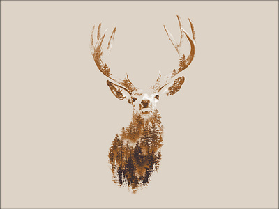 Staggering deer graphic design hunting illustration mule deer tee tee shirt