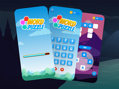 Word Puzzle Game app design app ui graphic design illustration logo ui ux