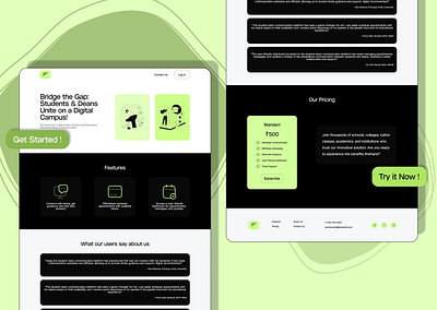 Student Learning Management App | Website Design design landing page minimal typography ui ui design ux web design website