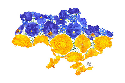 Little Part Of My Stand With Ukraine project 2d adobe illustrator botanical botanical illustration digitalart floral flowers forget me not hand drawn illustration map pansies pattern realistic realistic flowers stand with ukraine ukraine vector war wildflowers