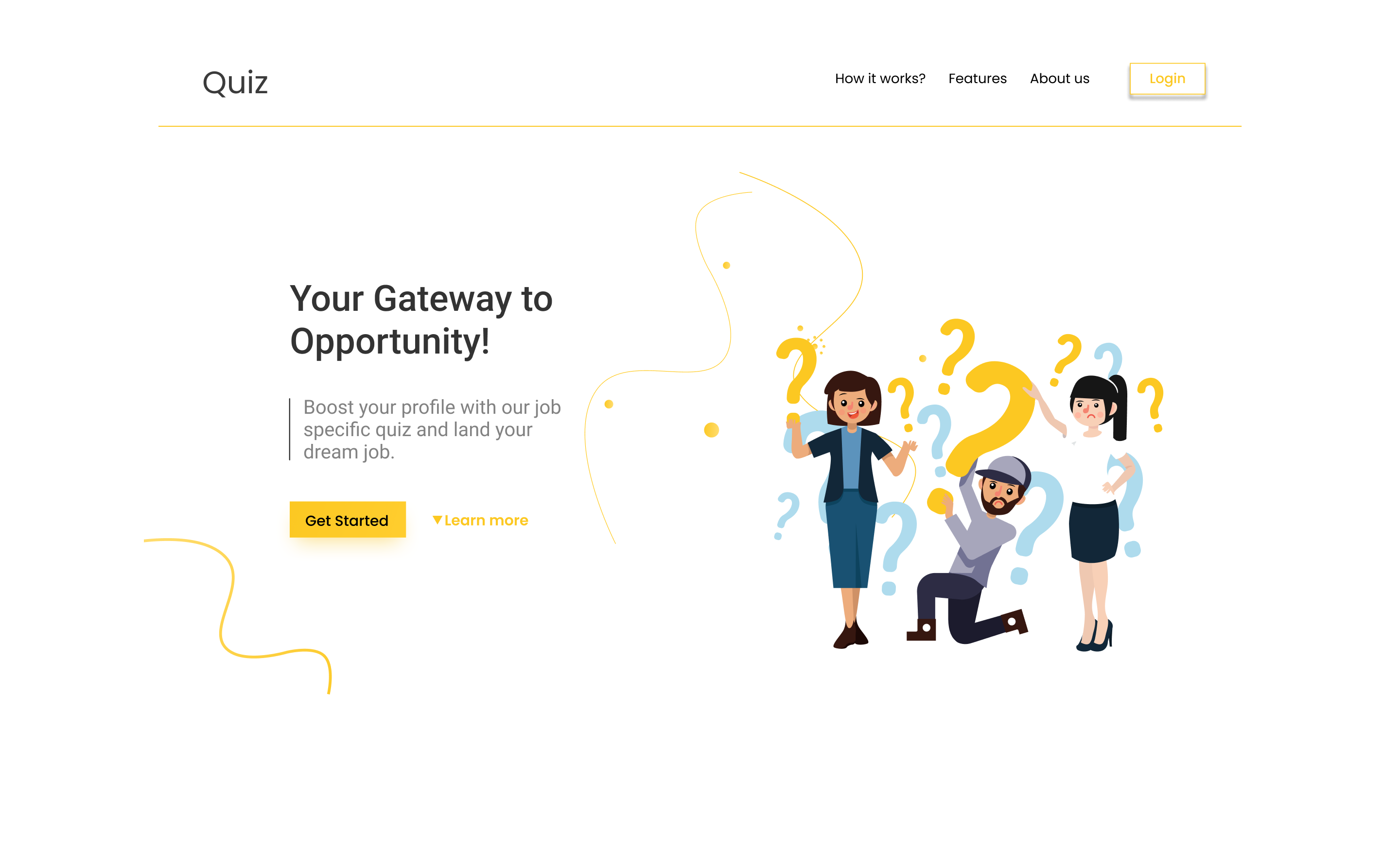 quiz website application branding design graphic design logo ui user interface website website concept