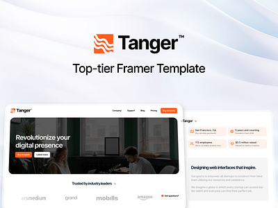 Tanger - Top-tier Framer Template branding design figma framer ui