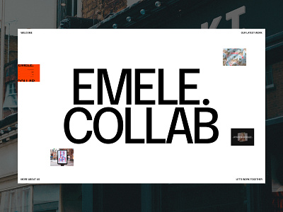 Emele.Collab animations black clean collaboration creative design development graphic design minimal nuxt portfolio simple spa typography visual visual design web web design web development webdesign