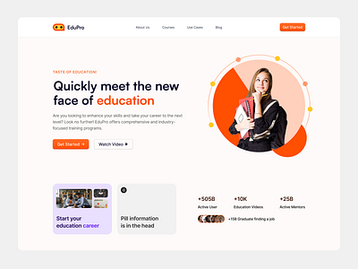EduPro Hero Section design education hero hero section landing page logo product design ui user interface ux web design