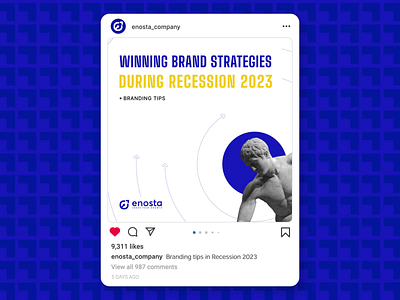 Enosta - Social Media Post animation blue brand branding branding design company creative design dribbble graphic design graphicdesign graphics instagram motion graphics social social media visual design