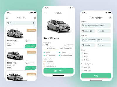 Car rental concept app app car design mobile rental ui uidesign ux ux ui