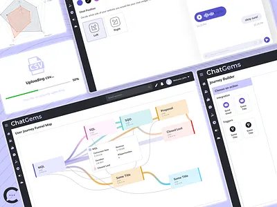 Chatgems - Web App AI Interviews for full-funnel win analysis analysis app bot builder chatbot dashboard design figma funnel gems uiuxdesign web