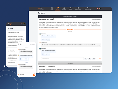 Your Accountant App - Support UI/UX Design add attachments black card status chat layout chat status clean conversation fintech interface flat design interface message field new question responsive design saas send message show more button tags in card topic card