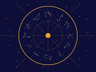 Zodiac Signs astrological astrology branding constellation cosmic design graphic design horoskope icon icon set illustration map moon natal chart planets sky stars sun vector zodiac