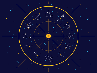 Zodiac Signs astrological astrology branding constellation cosmic design graphic design horoskope icon icon set illustration map moon natal chart planets sky stars sun vector zodiac