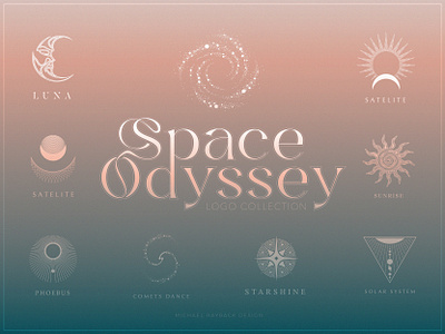 Space Odyssey Collection branding celestial custom logo galaxy logo design logotype minimal minimalistic moon planet solar space star sun universe