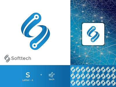 Softtech - Logo Design abstract app logo brand identity branding creative logo icon logo logo logo design minimal logo minimalist logo modern logo symbol vector