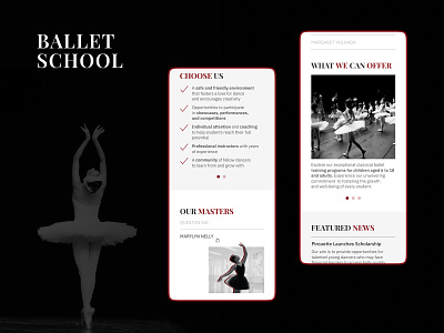 Pirouette - Ballet School Website design ui ux web