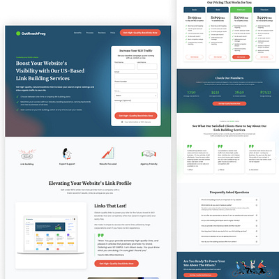 Lead Generation Landing Page/OutReachFrog design dribbble shot landing page design landingpage lead generation lead generation landing page link building ui ux