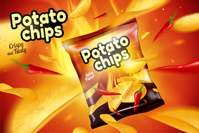 Potato Chips branding graphic design logo