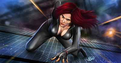 Black Widow art digital painting illustration painting