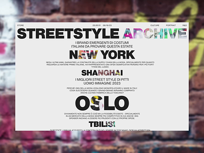 STREETSTYLE ARCHIVE — ANIMATION archive bauhaus blog fashion gallery grid homepage hover images index magazine photos promo scroll style swiss typography uxui web design website