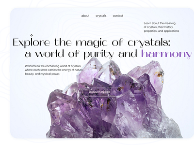 Crystals concept 🔮 animation creative crystal design e commerce landing page magic shop typography ui ux webdesign website