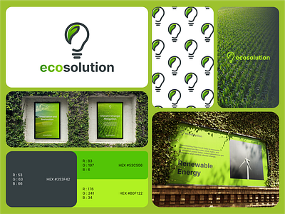 Ecosolution Logo art brand brand design branding company design energy graphic graphic design green icon illustration leaf logo mascot nature symbol vector wild