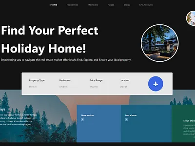 Holiday Home Finder css design html ui website