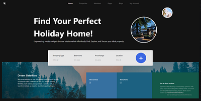 Holiday Home Finder css design html ui website