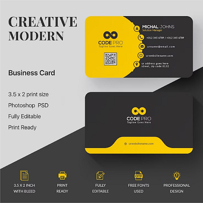 Code Pro Business Card branding graphic design logo