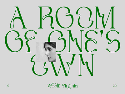 A room of one's own / Poster book book cover daily poster editorial editorial design green poster poster design typeface typo typography virginia wolf