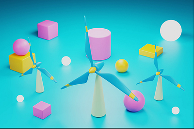 Wind Farm 3d design graphic design illustration