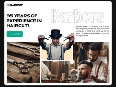 Haircut web design - Light Version barber barber website barbering barbershop hair cut hair grooming hair treatment haircut landing page men men haircut onlineshop salon ui ui design uiux web design website