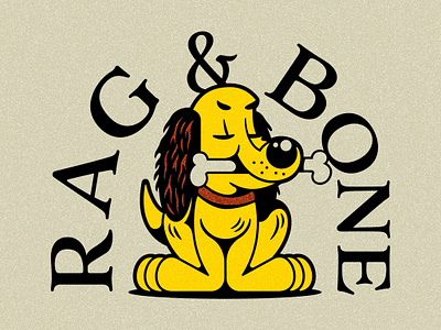 Rag & Bone bone design dog doodle illustration logo rag and bone typography vector