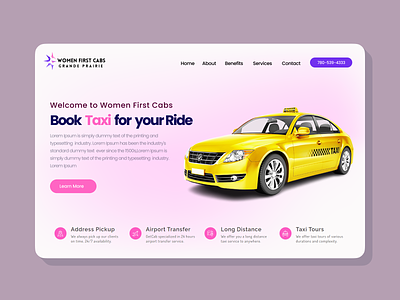 Taxi Booking App - Landing Page branding design app graphic design ui ux