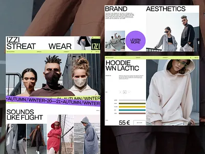 IZZI: Apparel online store redesign apparel apparel store brutalism clothes ecommerce online shop online store streetwear ui web website