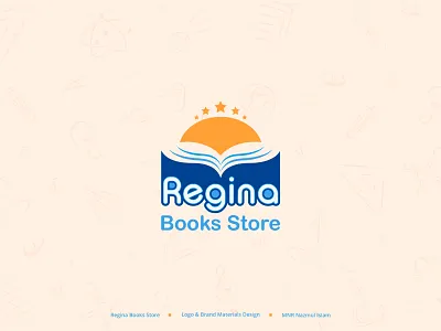 Regina Books Store | Educational Logo Design books logo brand identity branding branding logo children logo education educational identity educational logo educational symbol logo concept logo design logo inspiration logo maker logotype modern logo stationery design