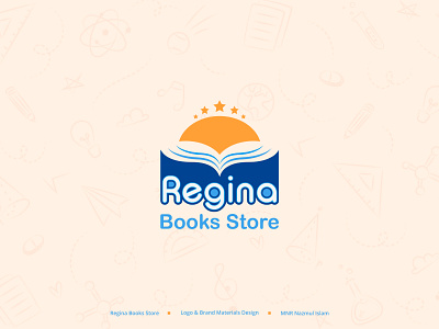 Regina Books Store | Educational Logo Design books logo brand identity branding branding logo children logo education educational identity educational logo educational symbol logo concept logo design logo inspiration logo maker logotype modern logo stationery design