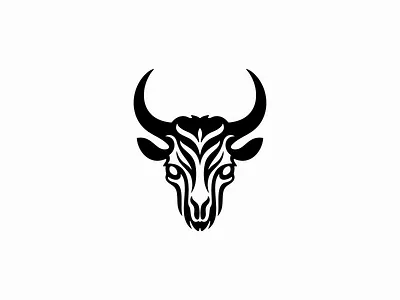 Bull Skull Logo animal beef branding bull cattle dead design farm geometric horns horror illustration logo mark negative space ox restaurant skull vector wildlife
