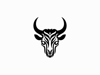 Bull Skull Logo animal beef branding bull cattle dead design farm geometric horns horror illustration logo mark negative space ox restaurant skull vector wildlife